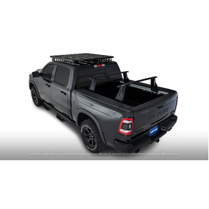 Rhino-Rack Reconn-Deck 2 Bar Vortex Ute Tub System for RAM 1500 Gen5 DT (5'7 BED WITH RAMBOX) & Utility Tracks installed Quad Cab 4DR Ute (01/2019-Cur