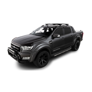 Rhino-Rack Vortex RX Black 2 Bar Roof Rack for FORD Ranger Wildtrak PX/PX2/PX3 Double Cab (With Roof Rails) 4DR Ute (01/2012-12/2022) - JC-01532