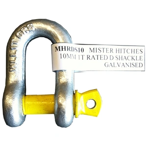 Mister Hitches D-SHACKLE 10MM STAMPED AND RATED S GRADE WLL 1T BULK