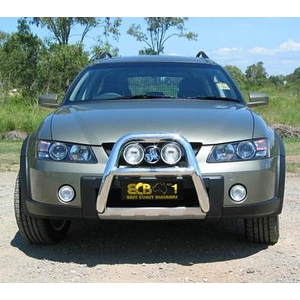 ECB Silver Hammertone Powdercoat Nudge Bar - Series 2 to suit Holden Commodore VY Aventra 2003 - 2004