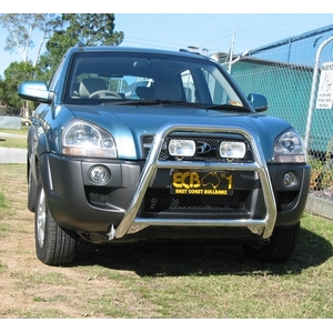 ECB Silver Hammertone Powdercoat Nudge Bar - Series 2 to suit Hyundai Tucson 08/04 - 2010