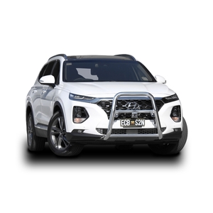 ECB Silver Hammertone Powdercoat Nudge Bar - Series 2 to suit Hyundai Santa-Fe 04/18 - 09/20