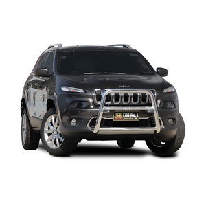 ECB Black Ripple Powdercoat Nudge Bar - Series 2 to suit Jeep Cherokee KL Ex TrailHawk 06/14 - 12/18