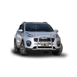 ECB Silver Hammertone Powdercoat Nudge Bar - Series 2 to suit Kia Sportage 10/17 - 05/18