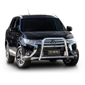 ECB Textura Black Powdercoat Nudge Bar - Series 2 to suit Mitsubishi Outlander ZK 01/15 - 10/17