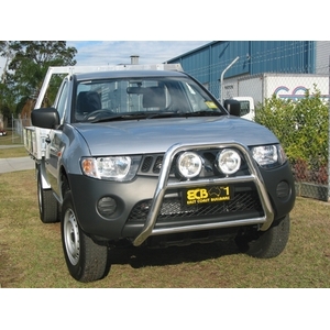 ECB Black Ripple Powdercoat Nudge Bar - Series 2 to suit Mitsubishi Triton ML Excl GLX 07/06 - 08/09
