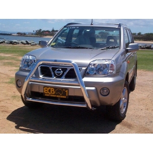 ECB Silver Hammertone Powdercoat Nudge Bar - Series 2 to suit Nissan X-Trail T30 10/01 - 09/07
