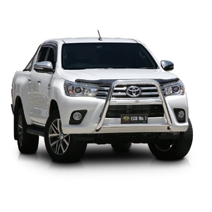 ECB Silver Hammertone Powdercoat Nudge Bar - Series 2 to suit Toyota HiLux SR5 4WD 07/15 - 05/18