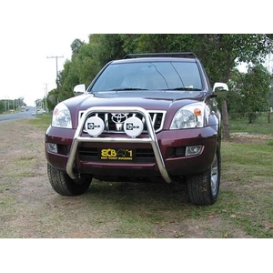ECB Silver Hammertone Powdercoat Nudge Bar - Series 2 to suit Toyota Prado 120 Series GXL 03/03 - 10/09