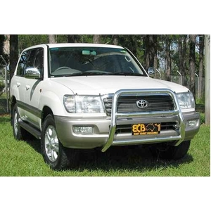 ECB Black Ripple Powdercoat Nudge Bar - Series 2 to suit Toyota LandCruiser 100 Series IFS 04/98 - 10/07