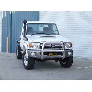 ECB Black Ripple Powdercoat Nudge Bar - Series 2 to suit Toyota LandCruiser 79 Series Non Air Bag 03/07 - 08/09