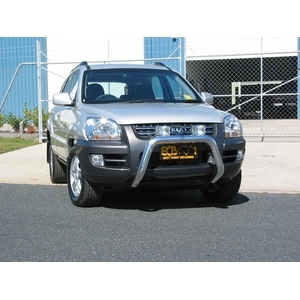 ECB Silver Hammertone Powdercoat Nudge Bar to suit Kia Sportage 04/05 - 08/07