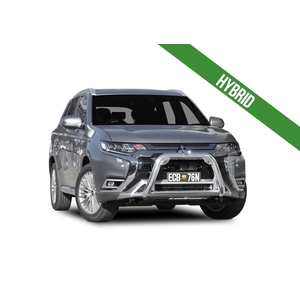 ECB Black Ripple Powdercoat Nudge Bar to suit Mitsubishi Outlander PHEV 04/18 - 07/21