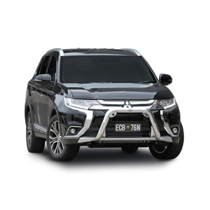 ECB Silver Hammertone Nudge Bar to suit Mitsubishi Outlander ZL Petrol 10/17 - 05/18