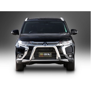 ECB Textura Black Powdercoat Nudge Bar to suit Mitsubishi Outlander ZK 01/15 - 10/17