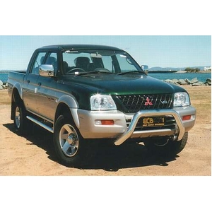 ECB Silver Hammertone Powdercoat Nudge Bar to suit Mitsubishi Triton MK 4WD Petrol 07/01 - 06/06