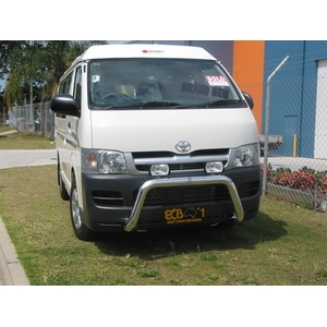 ECB Black Ripple Powdercoat Nudge Bar to suit Toyota HiAce MWB 03/05 - 02/14
