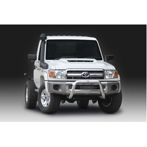 ECB Silver Hammertone Nudge Bar to suit Toyota LandCruiser 79 Series Single Cab 11/16 - Onwards