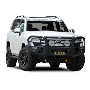 ECB Black Ripple Powdercoat Two Post Winch Bar to suit Toyota LandCruiser 300 Series 07/21 - Onwards
