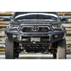 Piak Elite Non Loop Bullbar (Black Recovery Points & Orange Bash Plate) to suit Toyota Hilux  01/05/2020 - 31/12/2023