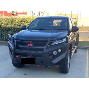 Piak Elite Loop Bullbar (Black Recovery Points & Orange Bash Plate) to suit Mitsubishi Triton MR 01/11/2018 - 30/11/2023