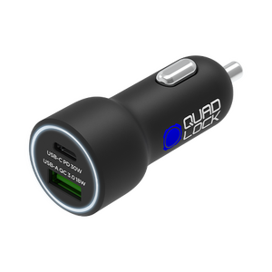 Quad Lock - 48W Dual Car Charger - USB-C PD + USB-A QC3.0