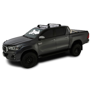Rhino-Rack Vortex ROC25 Flush Black 2 Bar Roof Rack for TOYOTA Hilux Gen 8 Double Cab 4DR Ute (10/2015-Current) - RV0657B