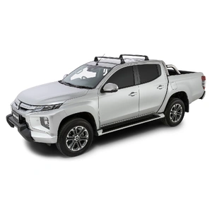 Rhino-Rack RVP50 Vortex RVP Black 2 Bar Roof Rack for MITSUBISHI Triton Gen5 MQ/MR Double Cab 4DR Ute (01/2015-12/2024)