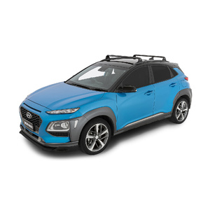 Rhino Vortex RVP Black 2 Bar Roof Rack for HYUNDAI Kona Gen1 5dr SUV (Flush Rails) 9/18 On
