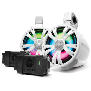 EcoXGear SoundExtreme ExtremeTower TBB8 Battery Powered Marine Speakers - Twin Battery Pack (White)