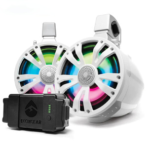 EcoXGear SoundExtreme ExtremeTower TB8 Battery Powered Marine Speakers - Single Battery Pack (White)