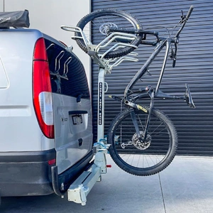 Single Trail Super-EFS Vertical Swing-Away  2 Bike Carrier - Driver Side (Zinc Finish)