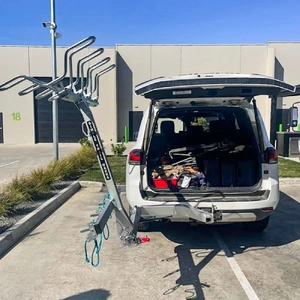 Single Trail Super-EFS Vertical Swing-Away 3 Bike Carrier - Passenger Side (Zinc Finish)