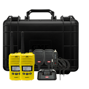 GME 5/1 Watt UHF CB Handheld Radio including Accessories - Twin Pack - Yellow