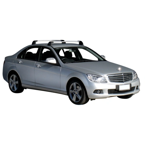 Prorack Silver 2 Bar Aero Flush Bar kit to suit Mercedes-Benz C-Class W204 4dr Sedan (7/2007 - 2013)