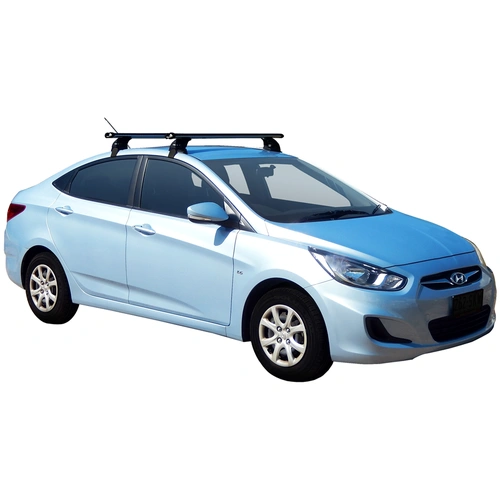 Prorack Black 2 Bar Heavy Duty Through Bar kit to suit Hyundai Accent Active 4dr Sedan (2011 - 2020)