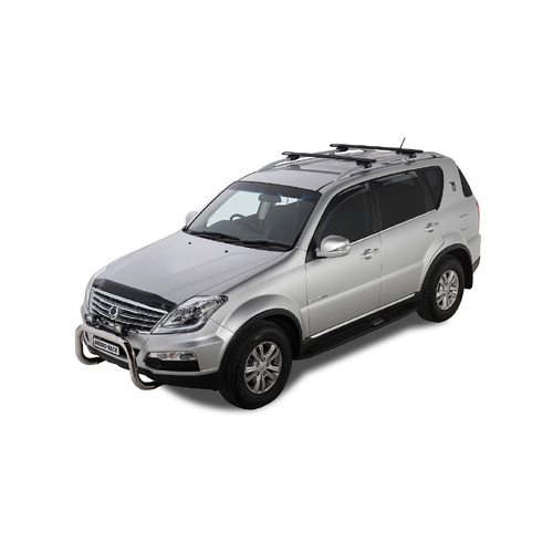 Rhino Vortex SX Black 2 Bar Roof Rack for SUBARU Forester  5dr Wagon (Roof Rails) 8/97 to 7/02